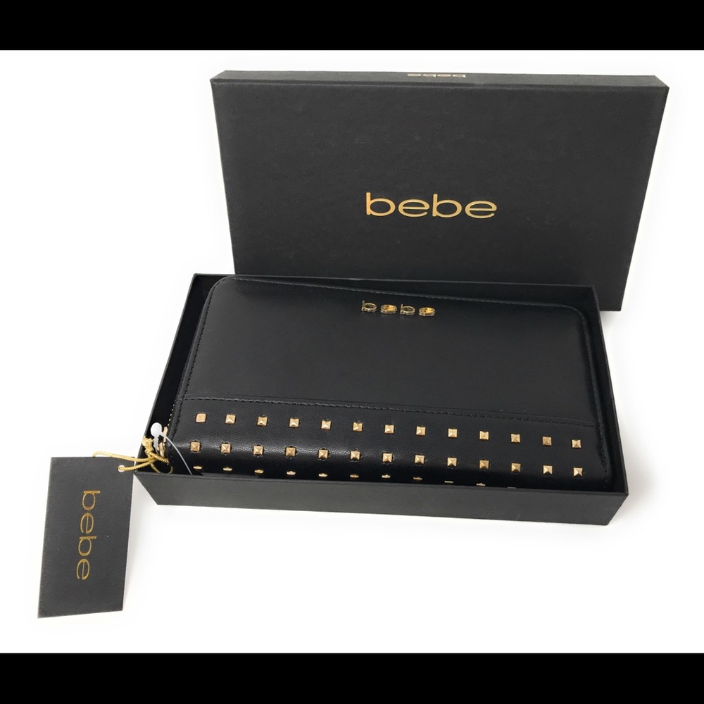 NWT Black Wallet Billfold Studded